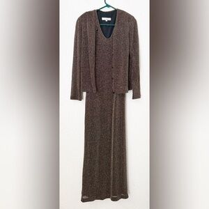 Andrea Polizzi by Rex Lester Vintage Maxi Dress with Button Front Cardigan